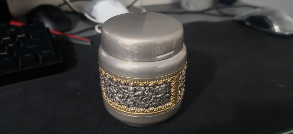 Tabacheră tip ruletă, vintage originală 1960