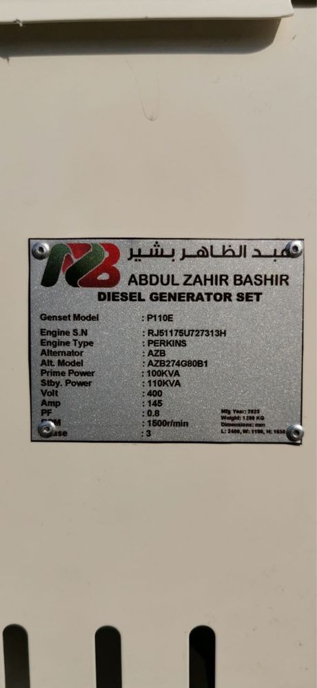 Generator perkins 90kw