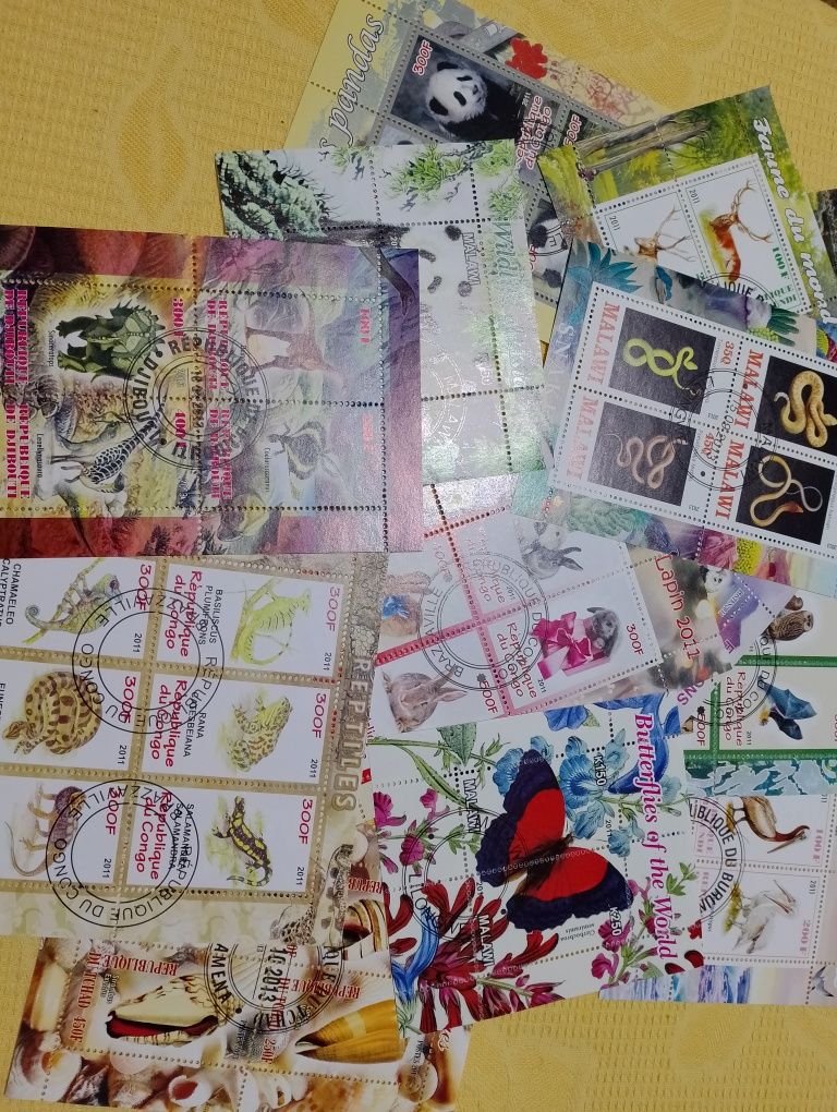 Colite și blocuri filatelice tematica fauna