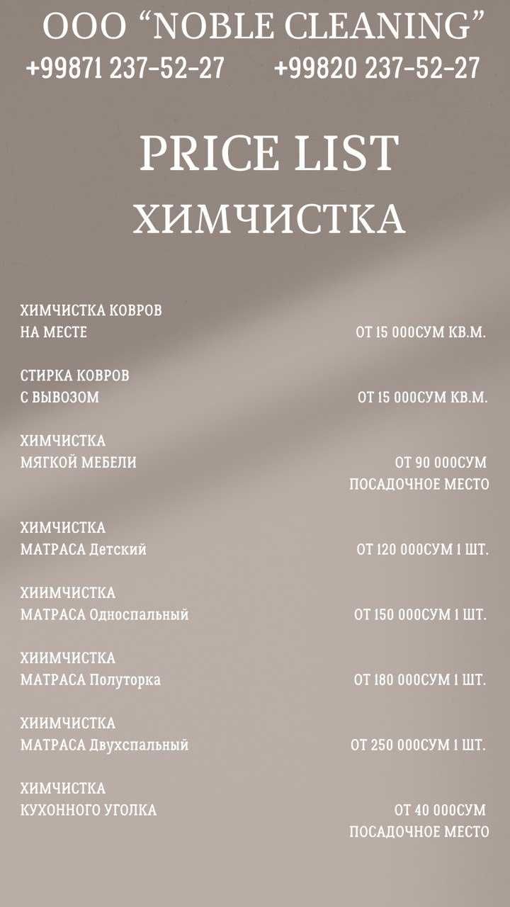 Kvartira va ofislarni professional tozalash / Профессиональная уборка