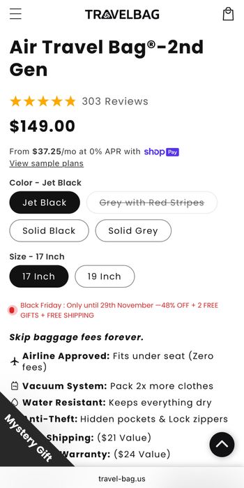 Rucsac calatorie Air Travel Bag®-2nd Gen