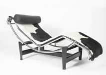 LC4- Chaise lounge design Le Corbusier, din piele vacă