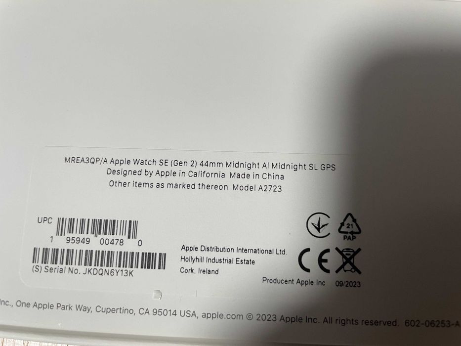 apple watch se gen 2 dim 44 mm culoare negru midnicht gps 2023 smart