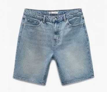 Мъжки бермуди от деним Zara, Shorts Fit, 99% памук, 1% еластан, 44