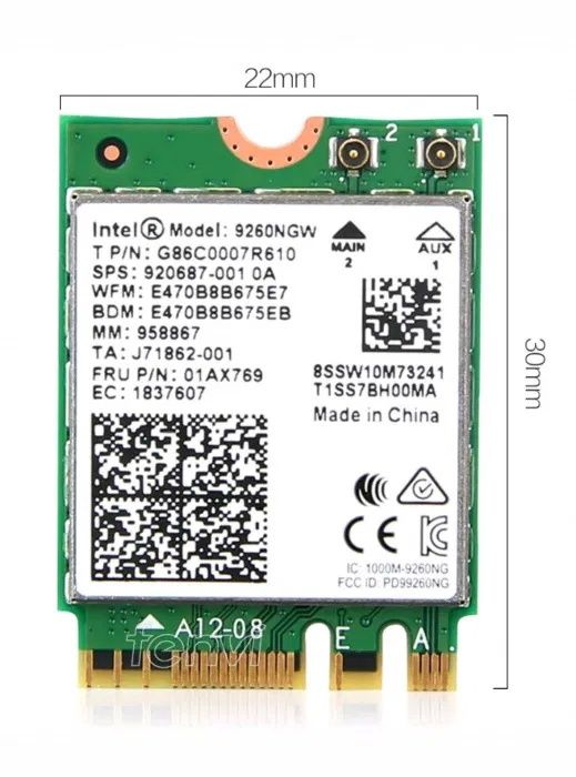 WiFi AC Intel 9260, Dual band, 2x2, 1730 Mbps, M2, BT 5.0, noua