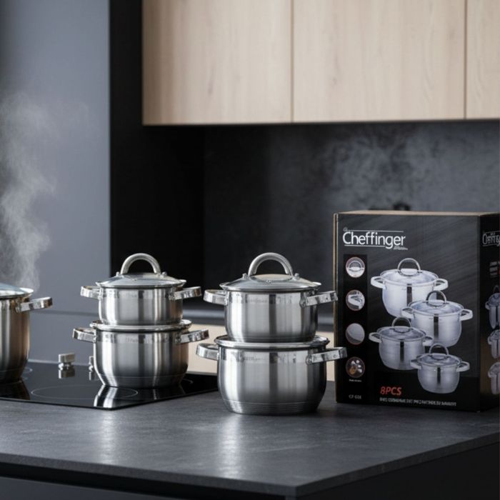 Комплект тенджери Cheffinger 8PCS – професионално качество у дома