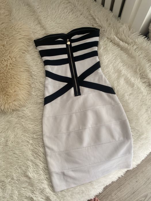 Rochita scurta alba, tip bandage, XXS