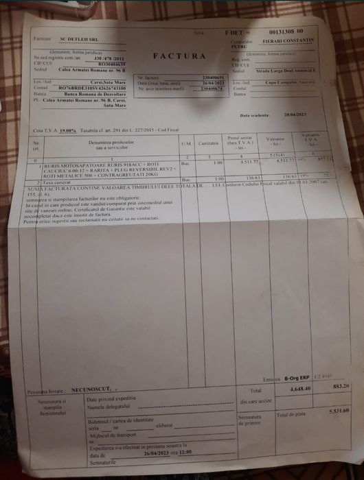 Motocultor Profesional Ruris 18Cp
L am cumpărat acum un an și din cauz