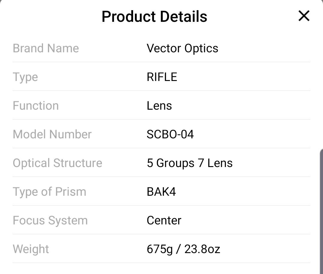 Binoclu Vector Optics Paragon 10*42