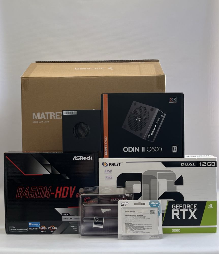 Геймърски компютър AMD Ryzen 5 5500, RTX 3060 12GB, 16GB ram