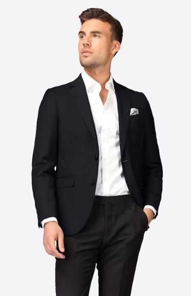 Sacou blazer slim 48 M premium These Glory Days lana extrafina negru