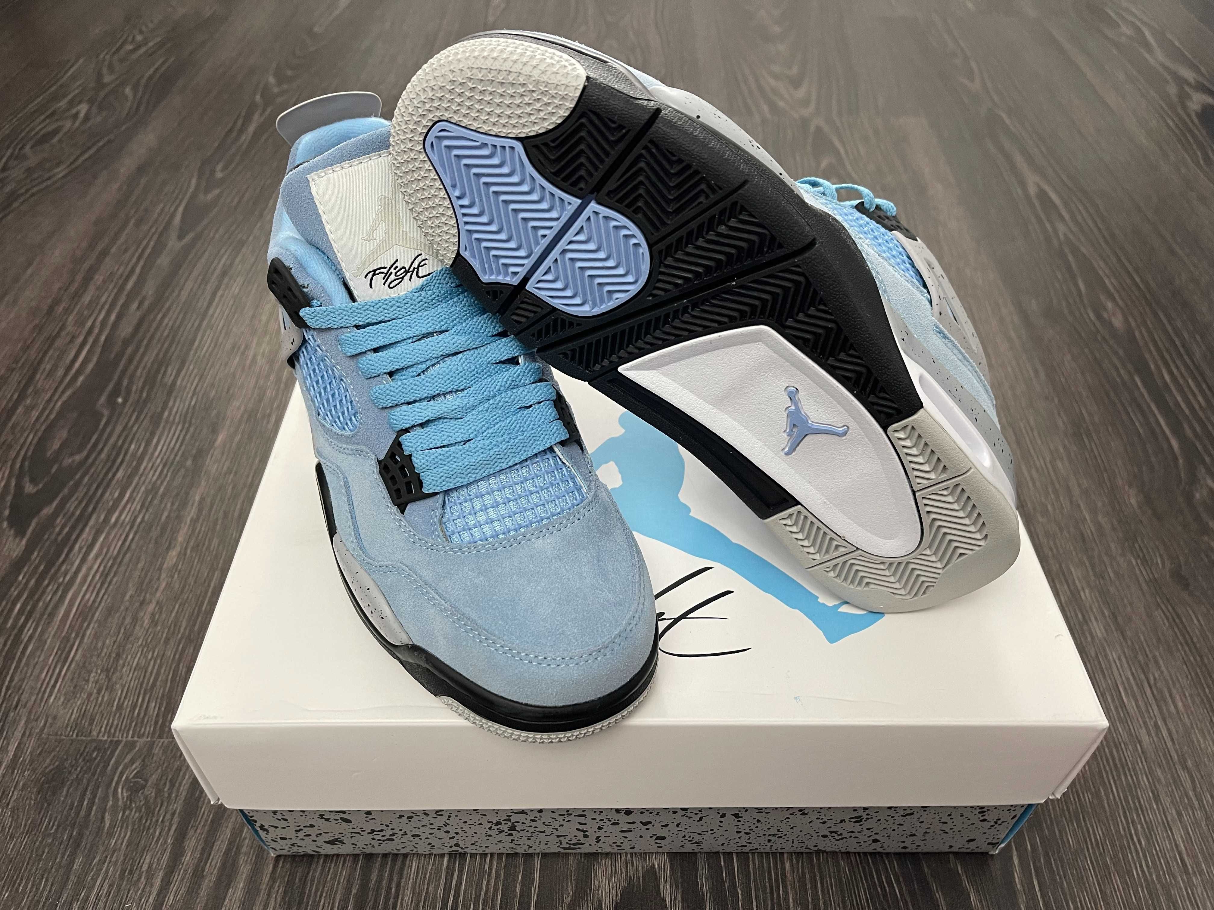 Adidasi JORDAN 4 Retro University Blue - Produs NOU PREMIUM din Piele