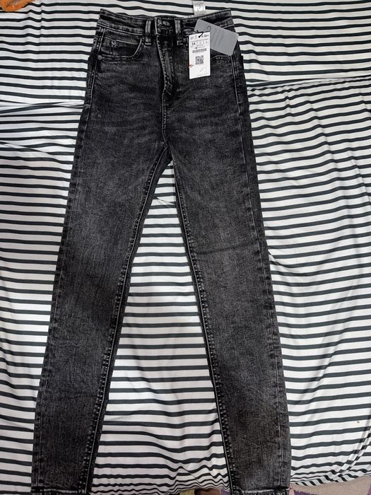 Blugi gri Super High Waist Stradivarius 34