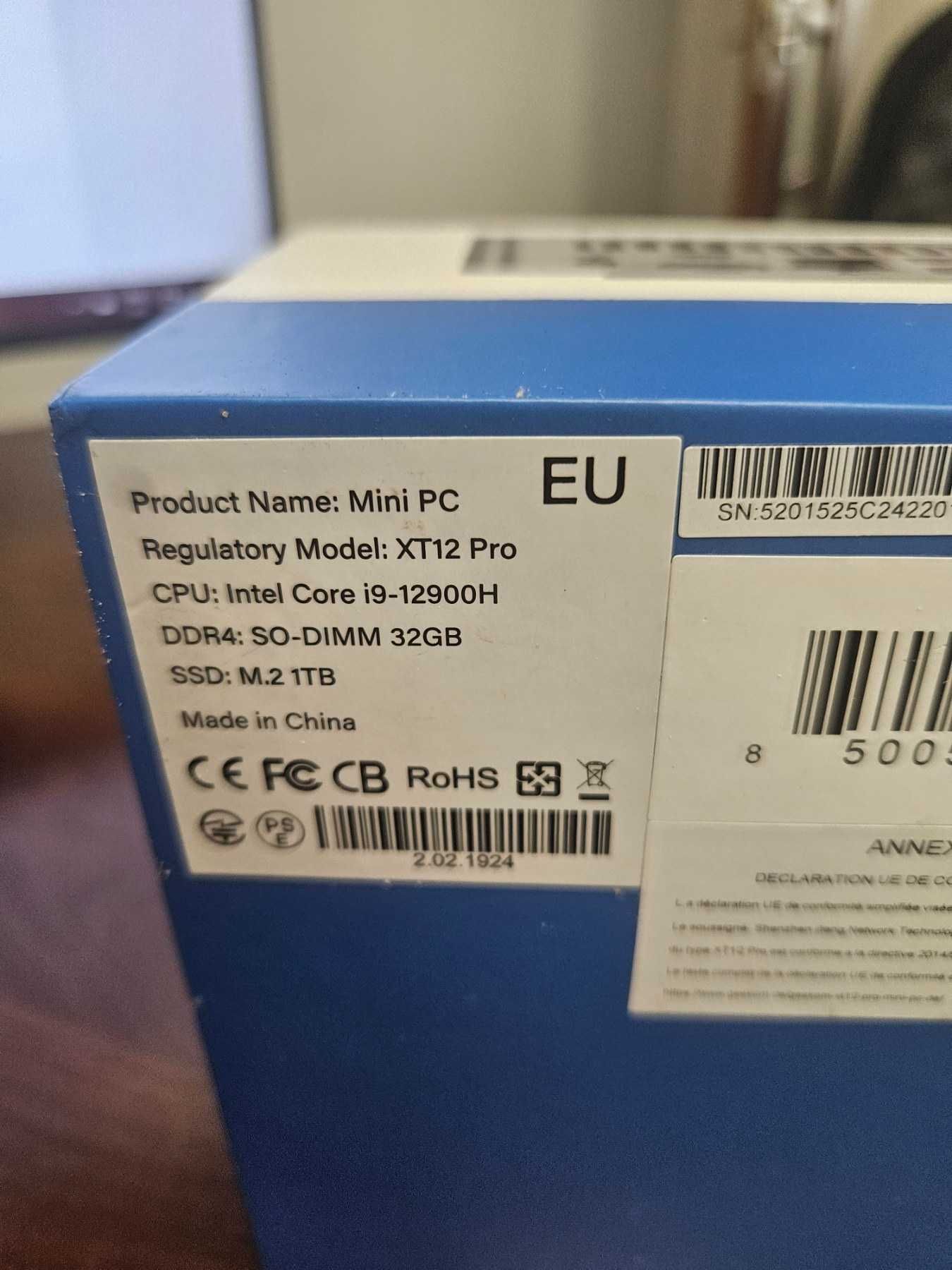 GEEKOM XT12 Pro, Intel i9-12900H, 32GB DDR4, NVME 1TB, Windows 11 Pro