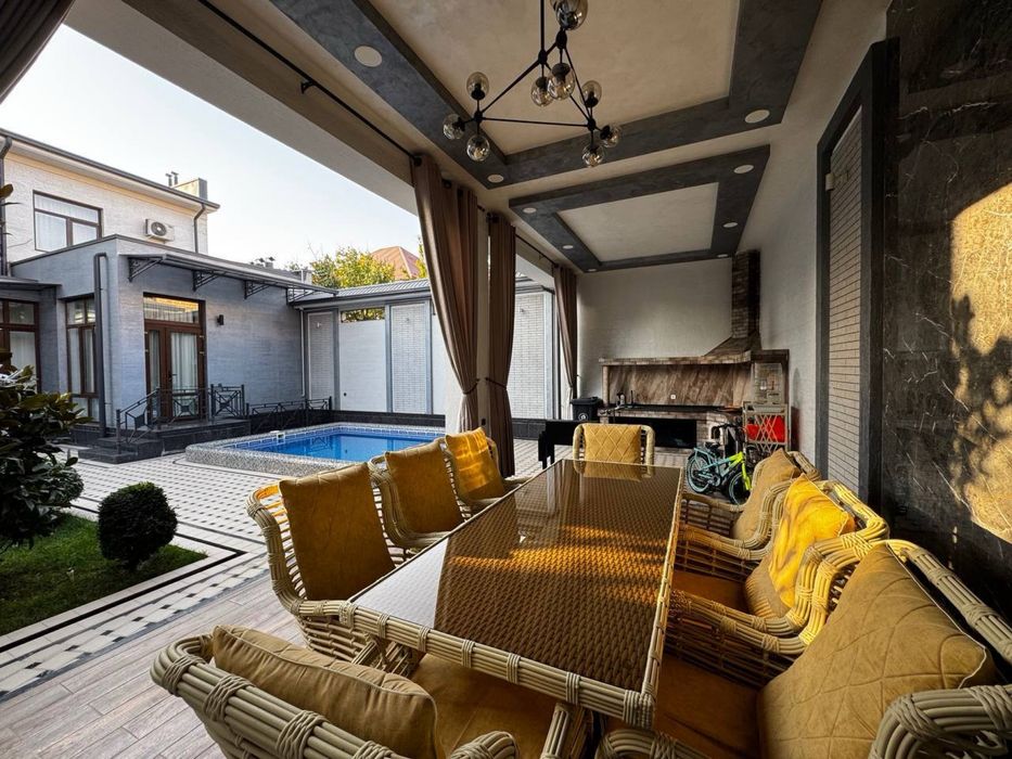 Бадамзар евро дом 3.8соток 350кв.м 6комнат евро ремонт с мебелью и тех