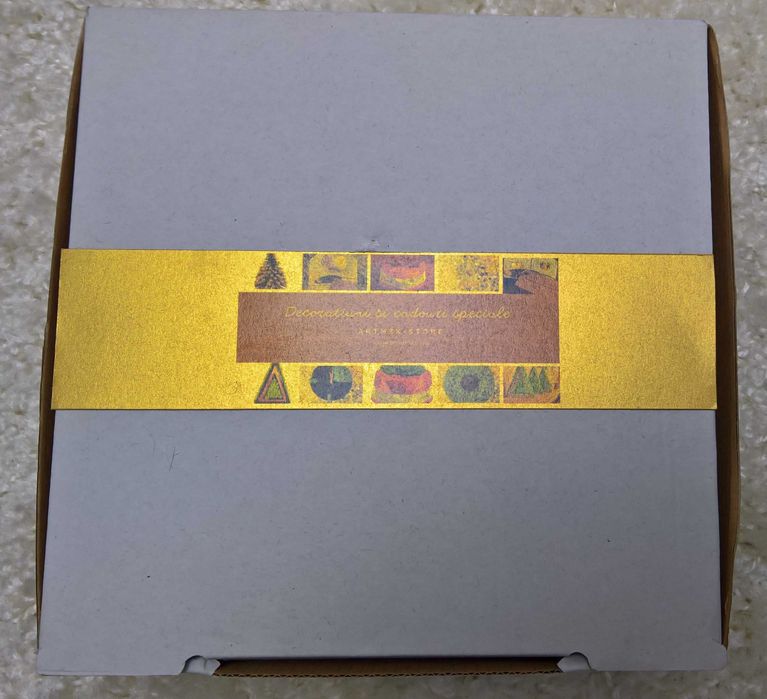 Set cadou ingeras pictat cu foita de aur