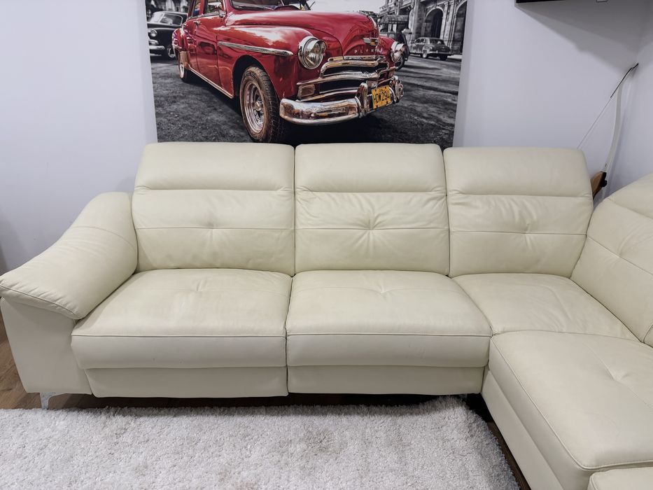 Canapea coltar cu recliner electric (piele naturala)