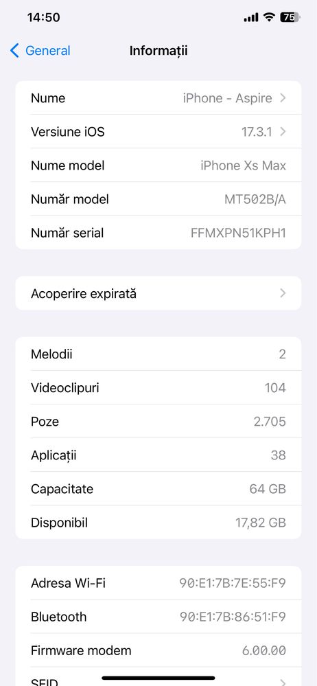 Iphone xs max, neverloked