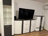 Living complet cu comoda alb cu gri