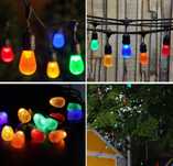 S14 Цветни LED Kрушки, Е26, 15 броя, За Ресторант/Парти/Коледа/Градина
