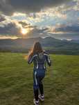 combinezon moto albastru