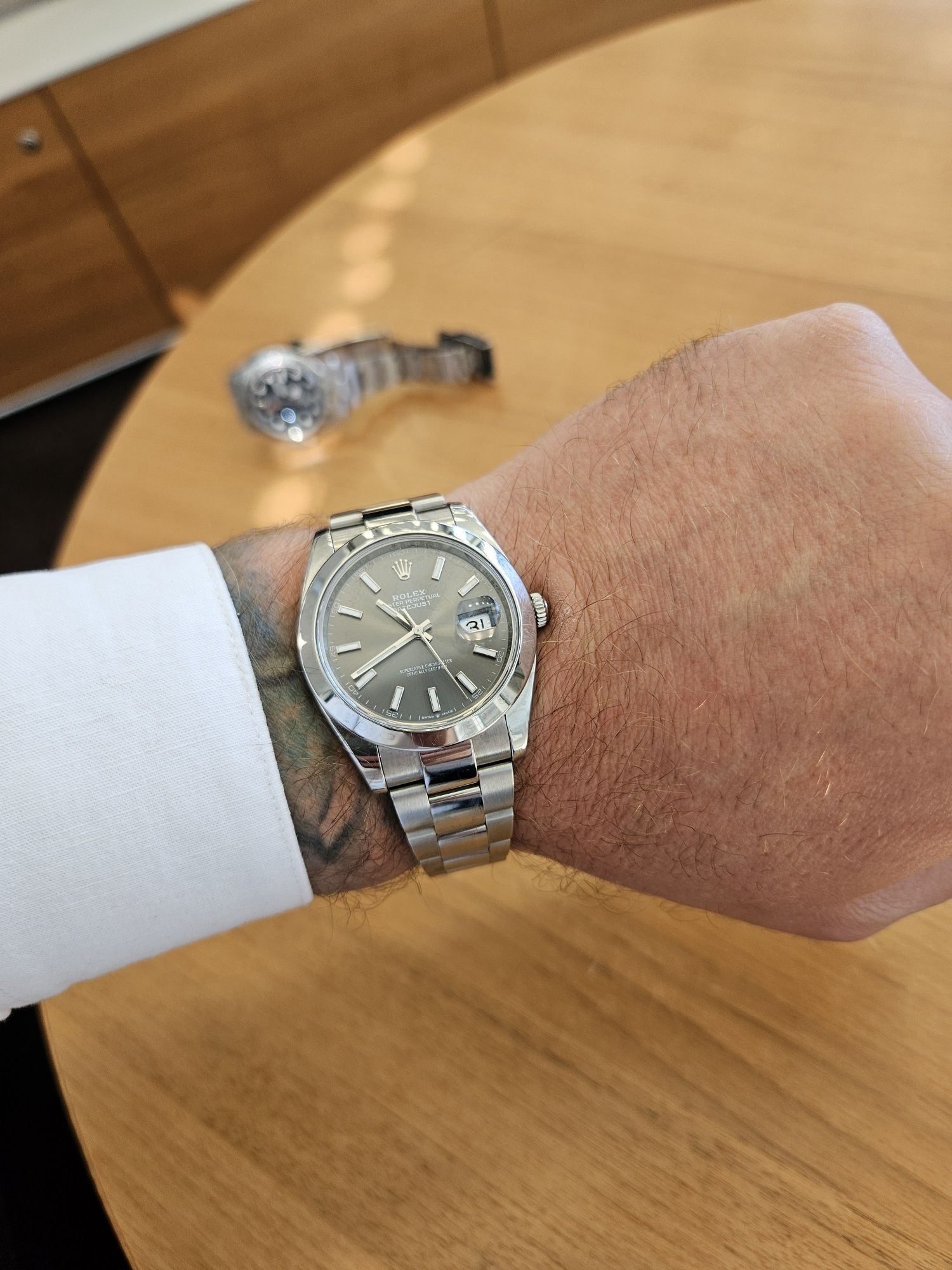 Rolex Date just, Rhodium