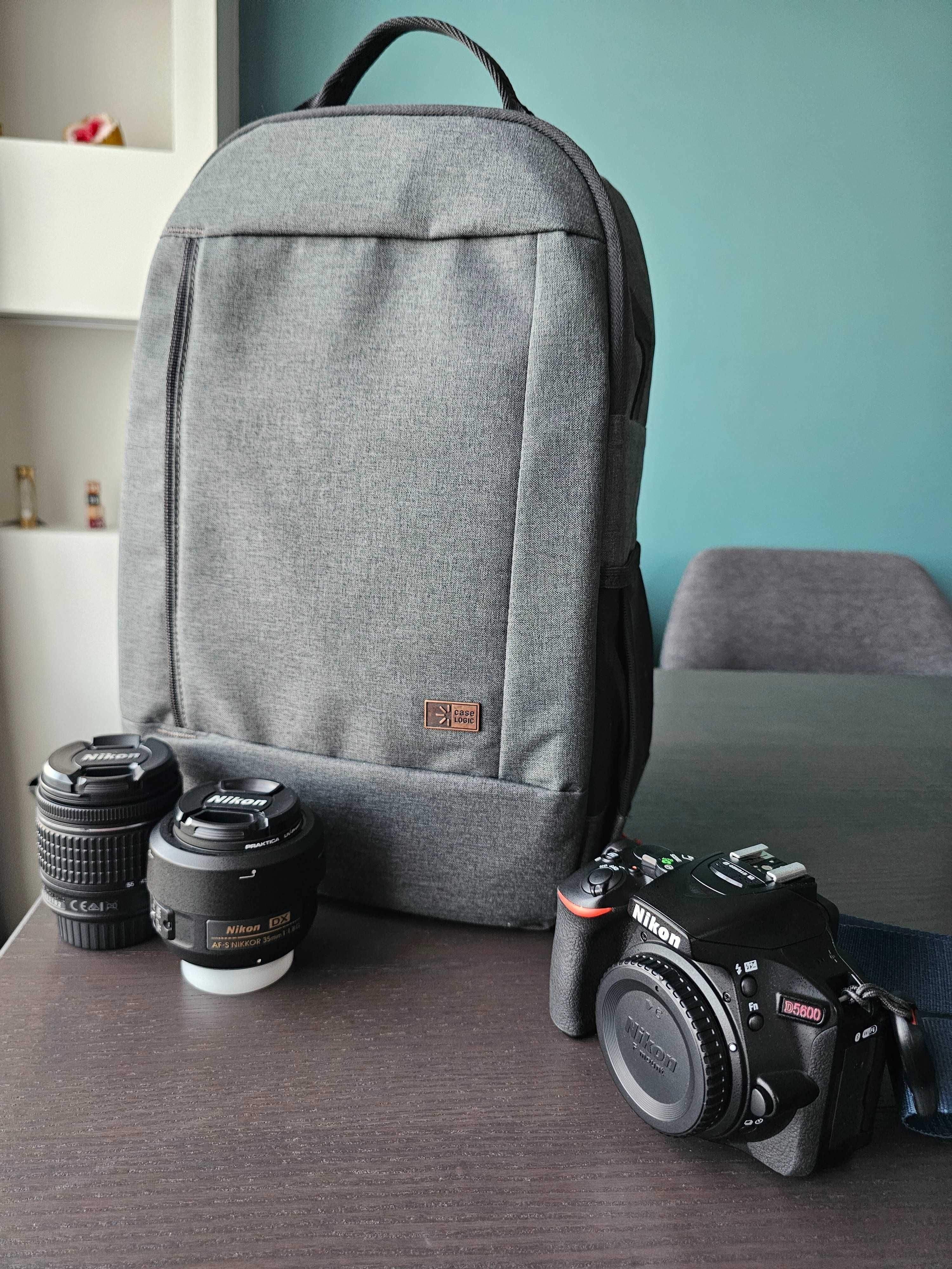 Фотоапарат Nikon D5600 с китов обектив + Nikon AF-S DX 35mm f/1.8G
