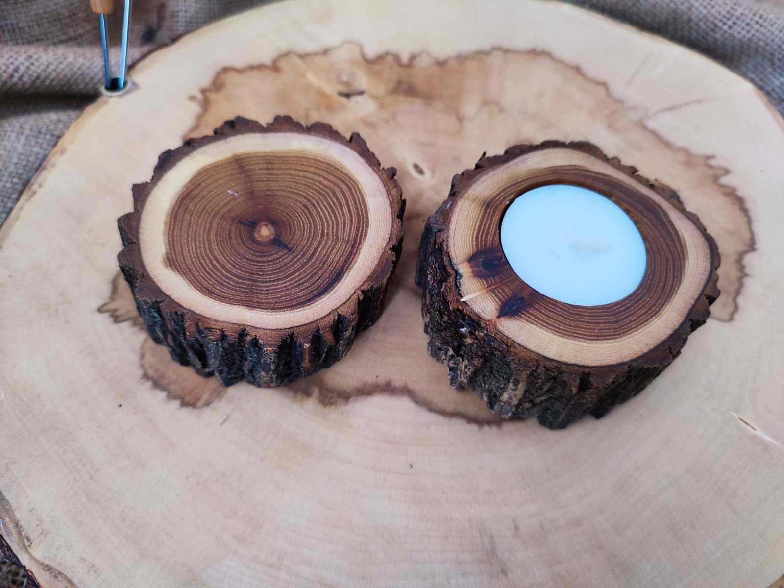 Дървени свещници ръчна изработка