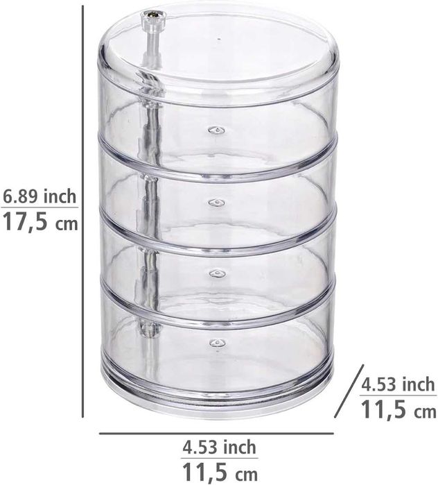 Прозрачен органайзер за козметика Wenko DE – 4 отделения, акрил НОВ DE