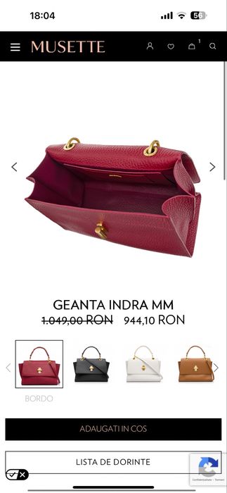Vand geanta piele musette bordo