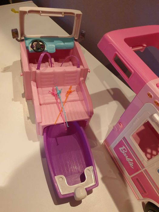 Caravana jucarie van cu barcă masina barbie ieftina cadou fetițe