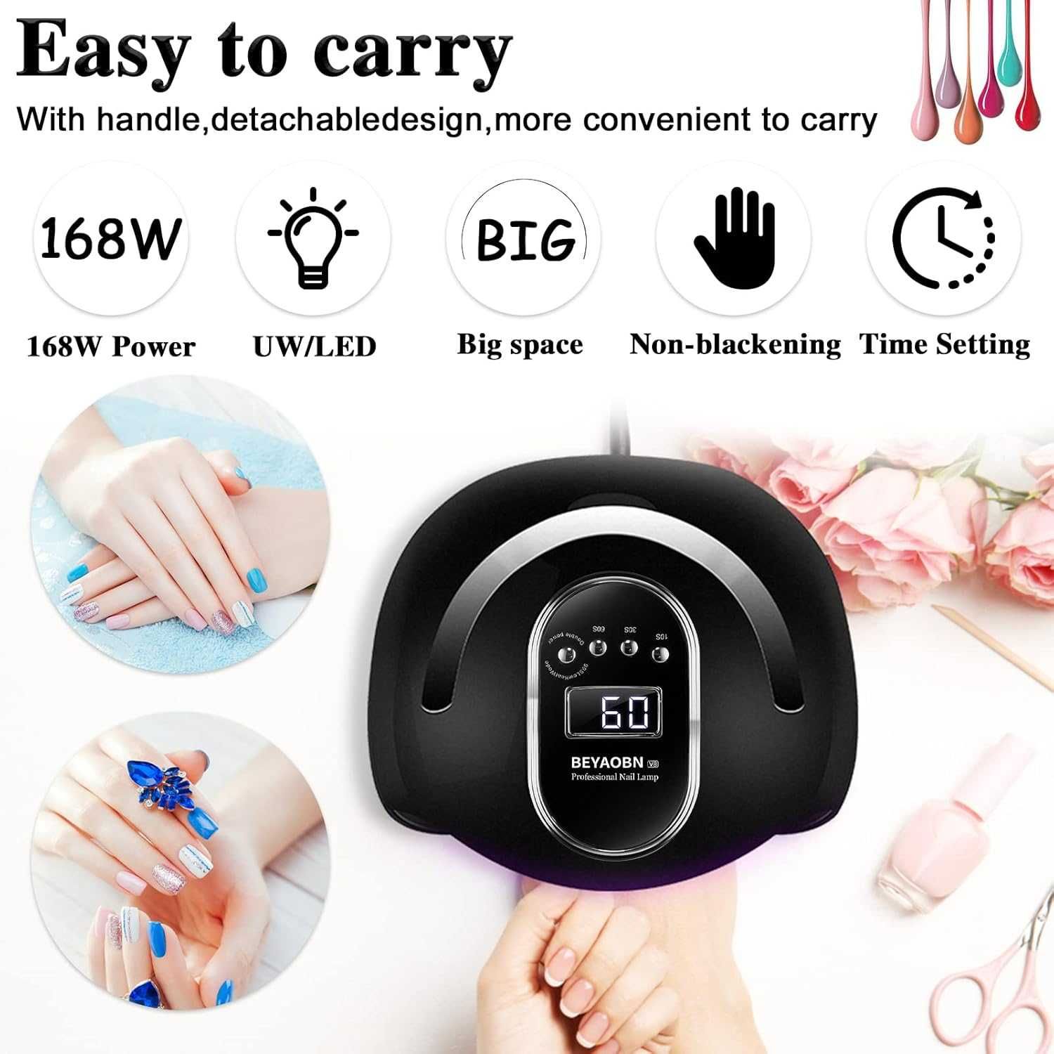 BEYAOBN 168 W UV лампа за сушене на нокти