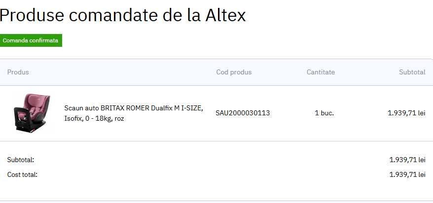 Scaun auto BRITAX ROMER Dualfix M I-SIZE, Isofix, 0 - 18kg, roz