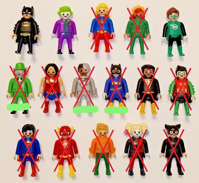 Обменяю киндер DC на Бэтмена, Джокера и Зеленого Фонаря