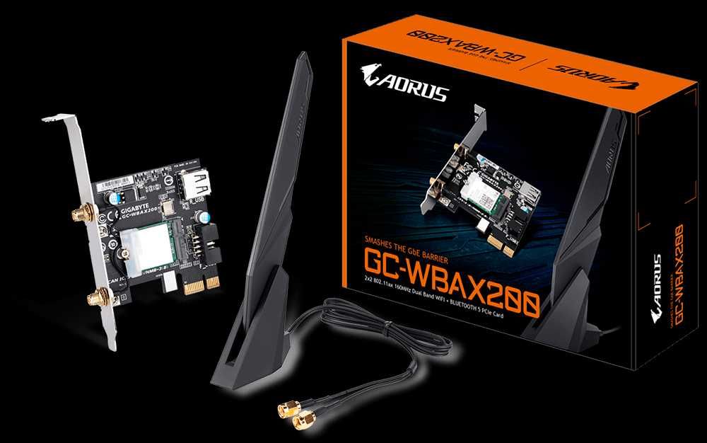 Adaptor wireless Gigabyte AORUS WBAX200, 802.11ax + BT 5.0, Wi-Fi 6