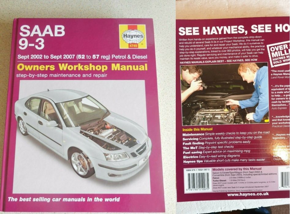 Manual auto Haynes: SAAB 90, 99, 900 / 9000 / SAAB 9-3 / 9-5 / 95 & 96