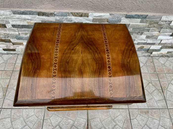Piesa de exceptie-cufar lemn masiv-intarsii trandafir-Anglia