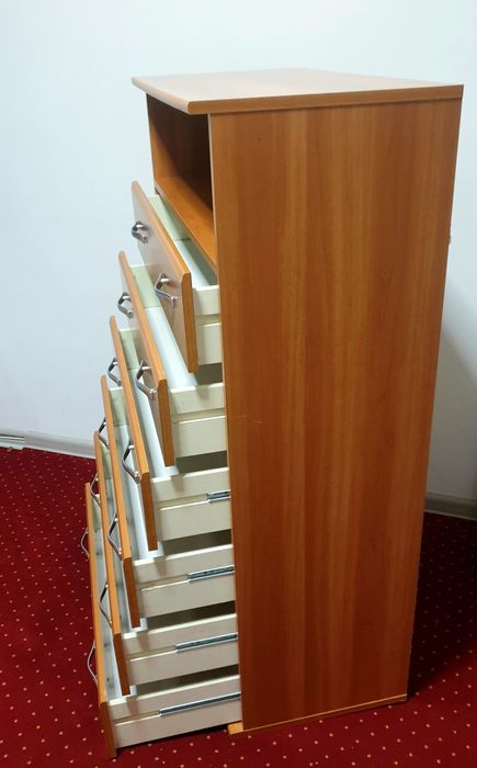 Comode cu 6 sertare, culoarea cireșului, 77x39x121 cm