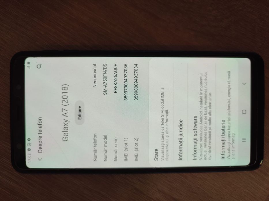 Vând telefon samsung A7 2018