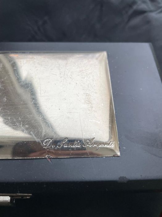 Cutie bijuterii Argint cu mahon: De Santi Argenti Vintage stare buna!