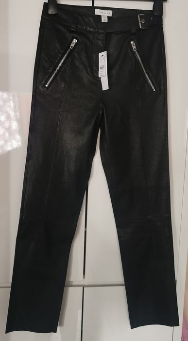 Pantaloni piele naturala Topshop, noi cu eticheta
