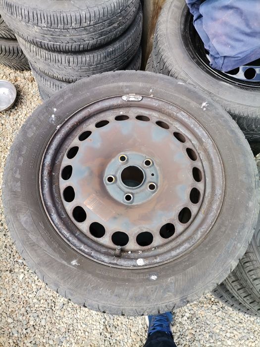 Jante Oțel 5x112 R16 Volkswagen Seat Skoda Audi + anvelope 205/55r16
