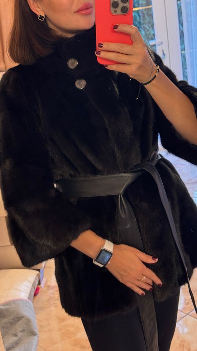 #91 Късо палто от норка.Manakas.Визон.Яке.Естествена кожа с косъм.