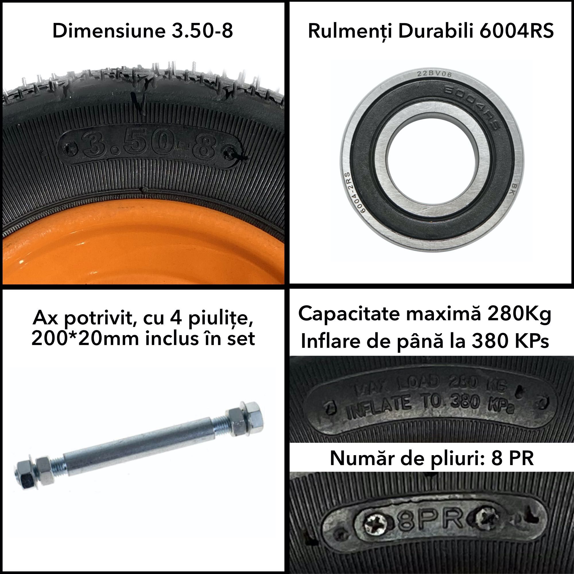 Roți de roabă cu cameră/spumă/brute ax inclus, axuri/camere/cauciucuri