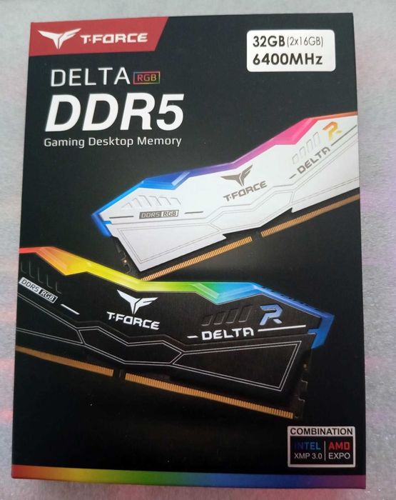 32GB, DDR5, Team Group T-Force DELTA RGB 2x16, 6400 mhz, Sigilat