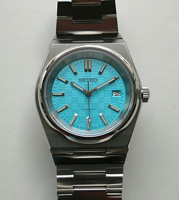 Ceas automatic Seiko Mod Tiffany Blue 40mm bratara metalica integrata