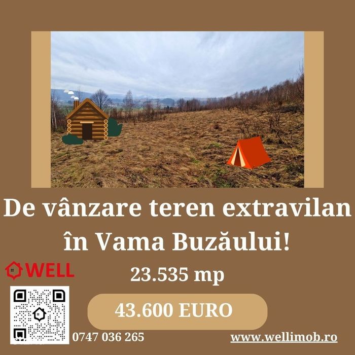 De vânzare teren extravilan în Vama Buzăului!