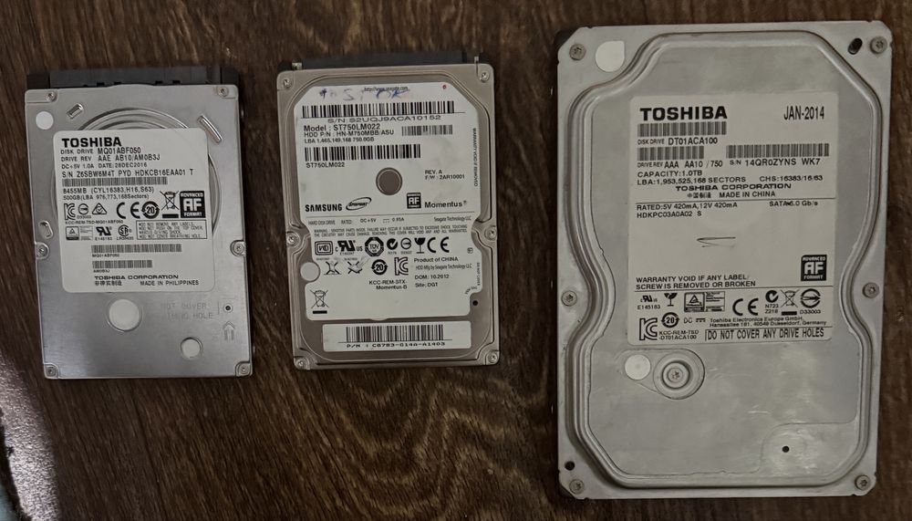 HDD 1tb на комп и ноутбук
