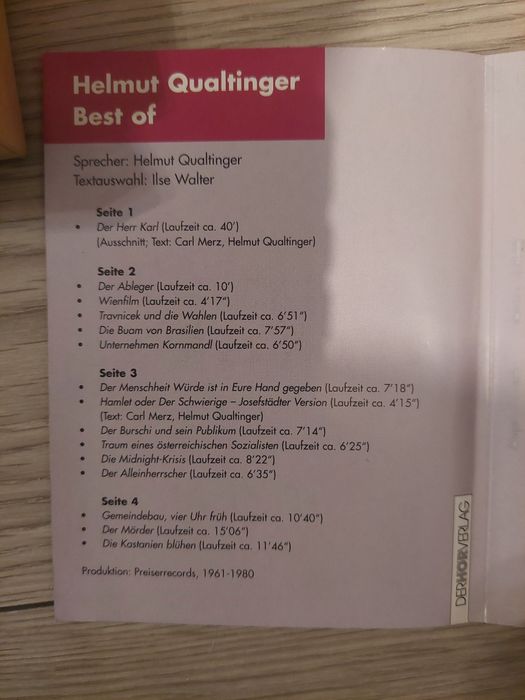 Helmut Qualtinger 2 kasete Best of Audiobook