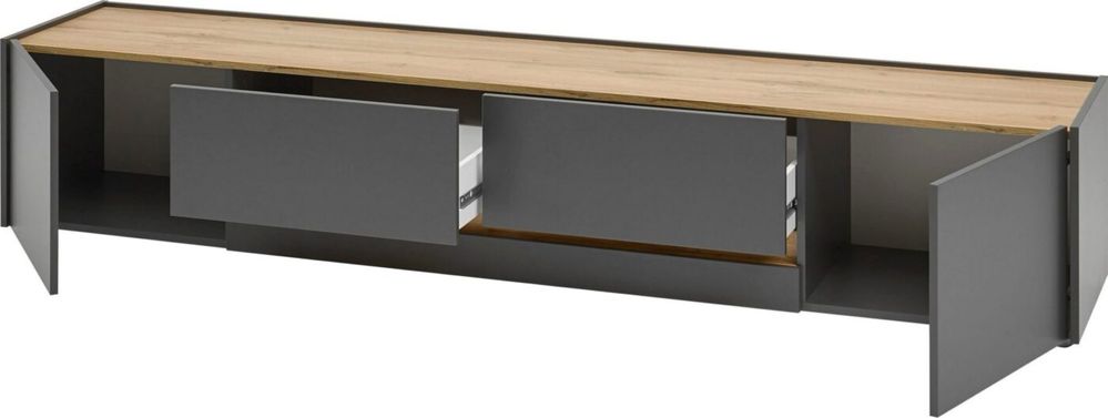 Comoda TV Giron , Gri , 220 cm latime